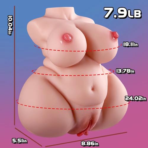 BBW Sex Doll with Big Fat Boobs and Ass, 7.9lB Flesh Torso Love Doll Pocket Pussy with Built-in Spine, Male Masturbator 6