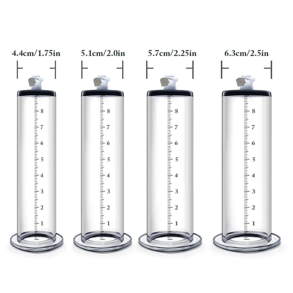 PowerPump Pro Acrylic Penis Pump cylinder showcase girth measurements