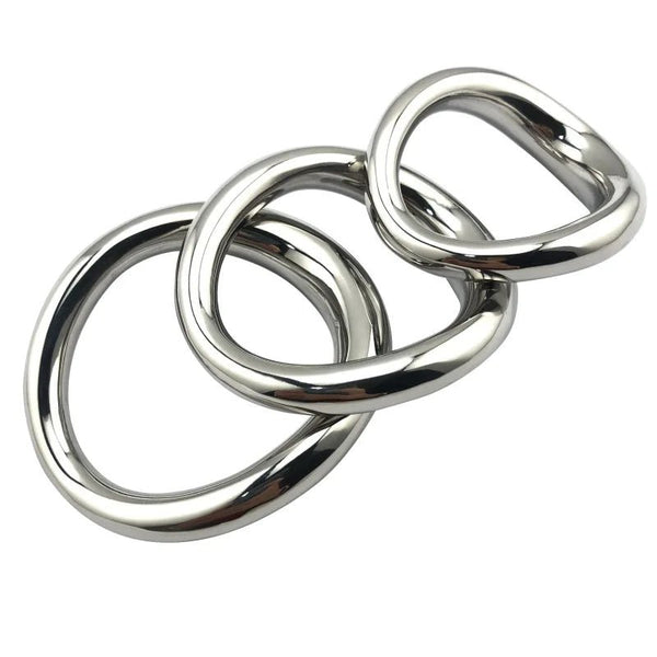 stainless steal cock-rings, male enhancement, 3 piece lined up