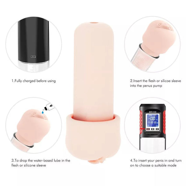 Replacement Sleeve for Electric Penis Pump Glans Protector Adult Sex Toys Men Cover Accessories for Dick Extender Enlargement